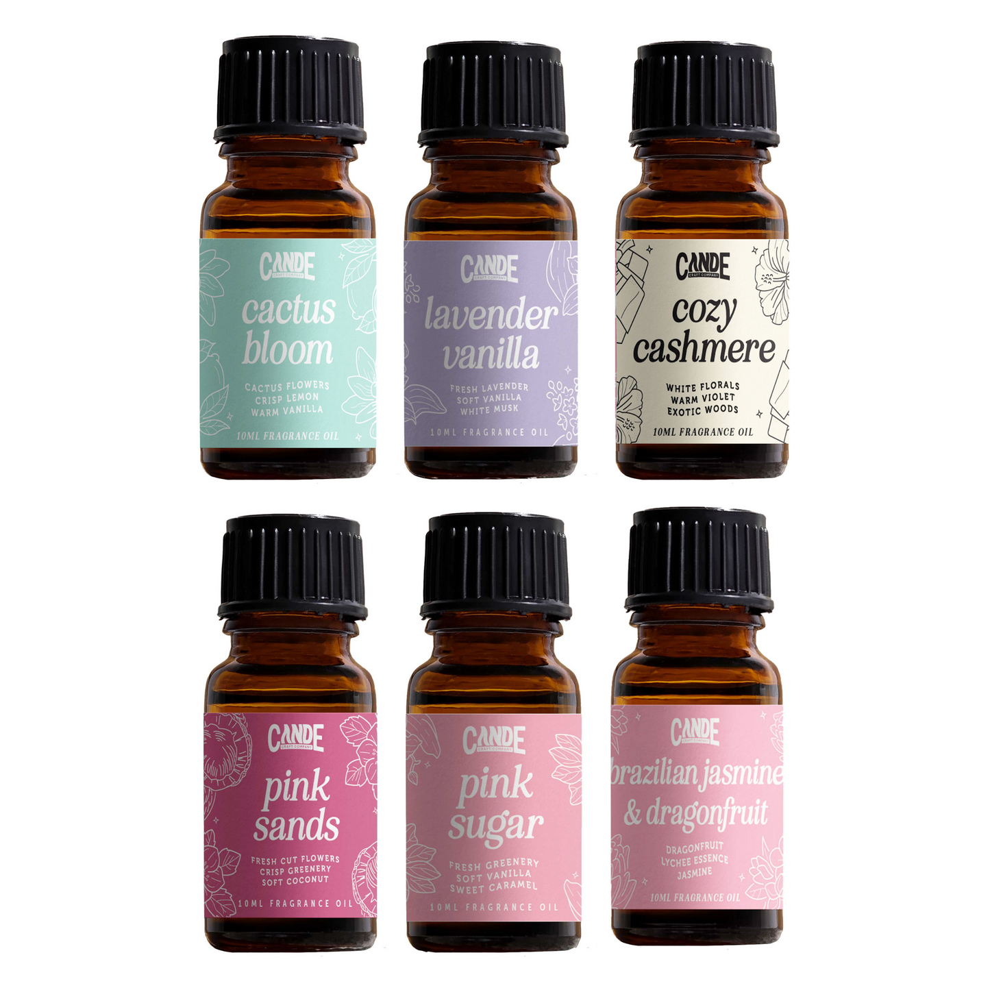 6 Pack Fragrance Oil Set for Home & Car | Long Lasting Scent Oils for Diffusers, Candles, Fresheners