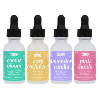 4 Pack Bundle of 1 oz Scented Fragrance Oil - Home Fragrance for Diffuser, Dryer Balls, Vents