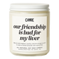 Our Friendship is Bad for My Liver Candle