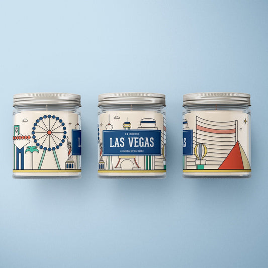 C&E - Las Vegas Skyline - Soy Wax Candle - Las Vegas Gift C & E Craft Co 