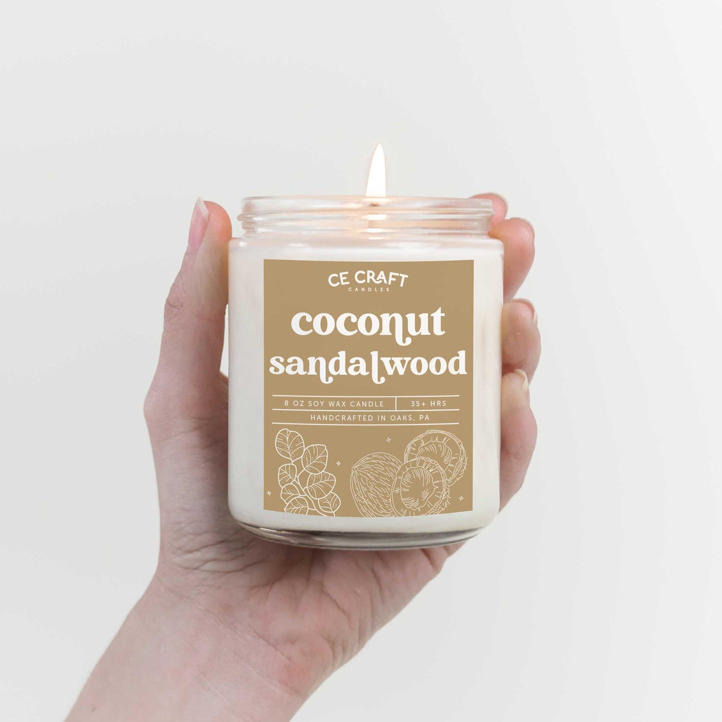 Coconut Sandalwood Scented Candle Candles CE Craft 