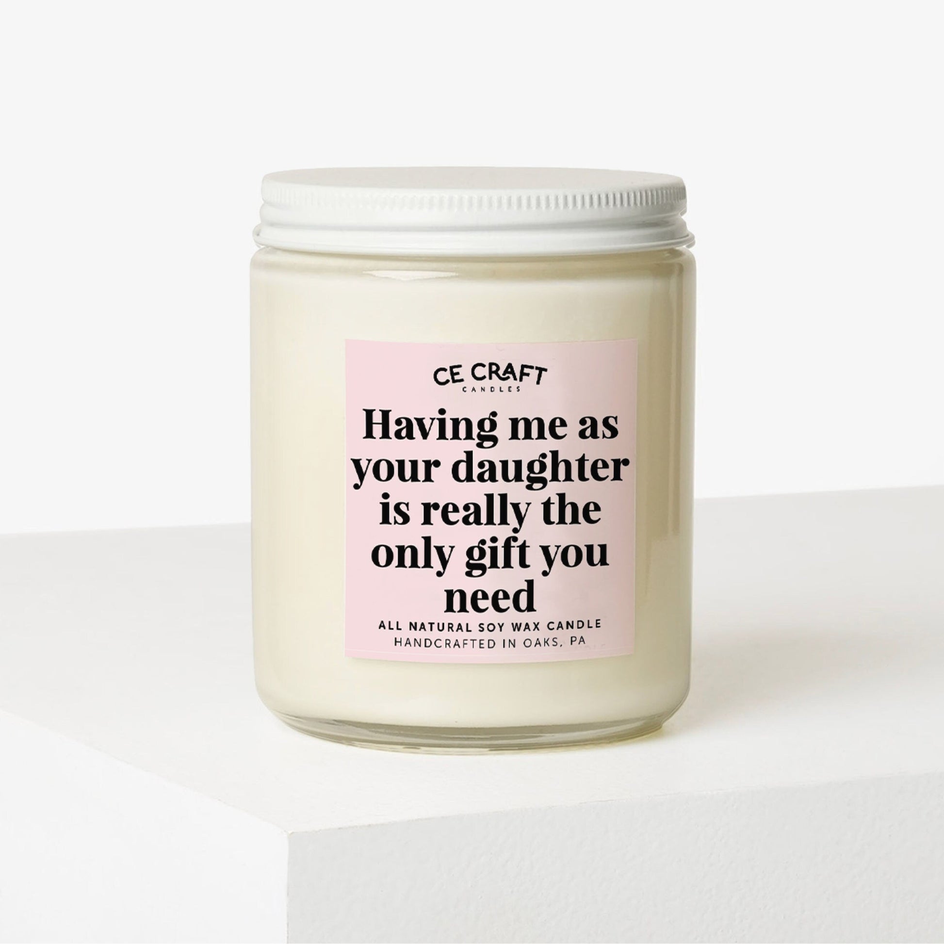 Having Me as A Daughter Candle Gift From Daughter Parents Gift Christmas  Gifts 