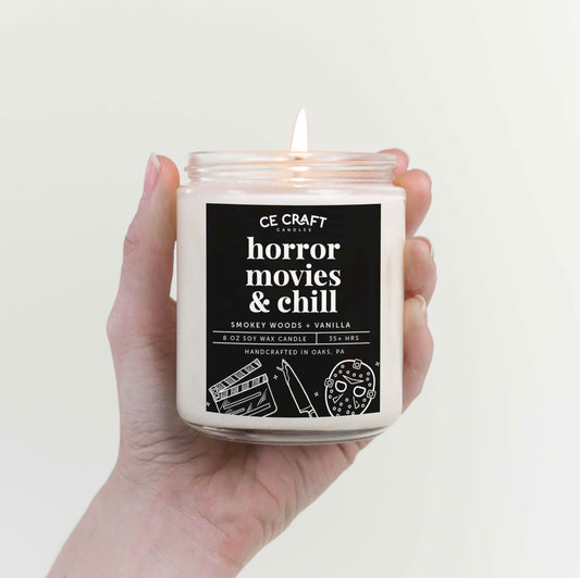 Horror Movies and Chill Scented Candle Candles C & E Craft Co 