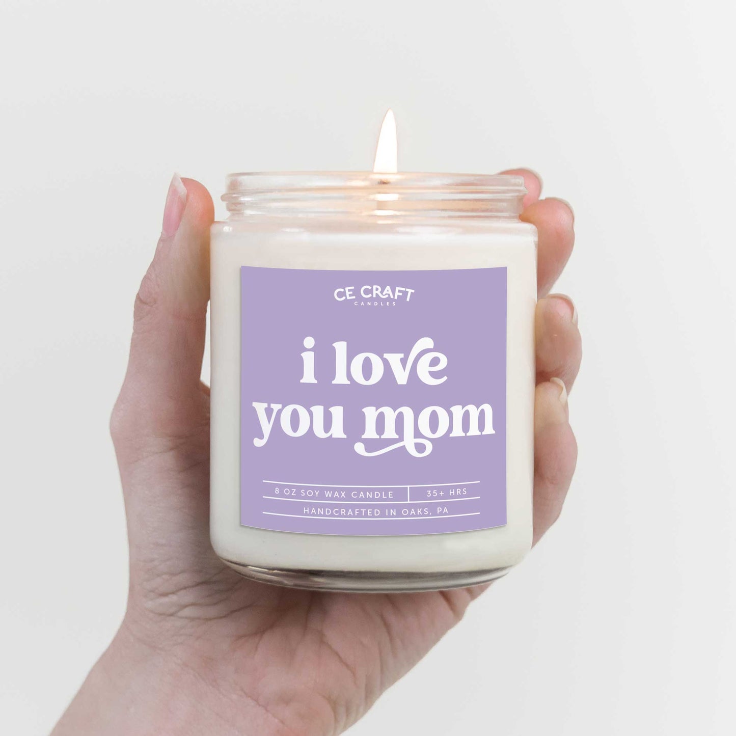 I Love You Mom Candle Candles CE Craft 