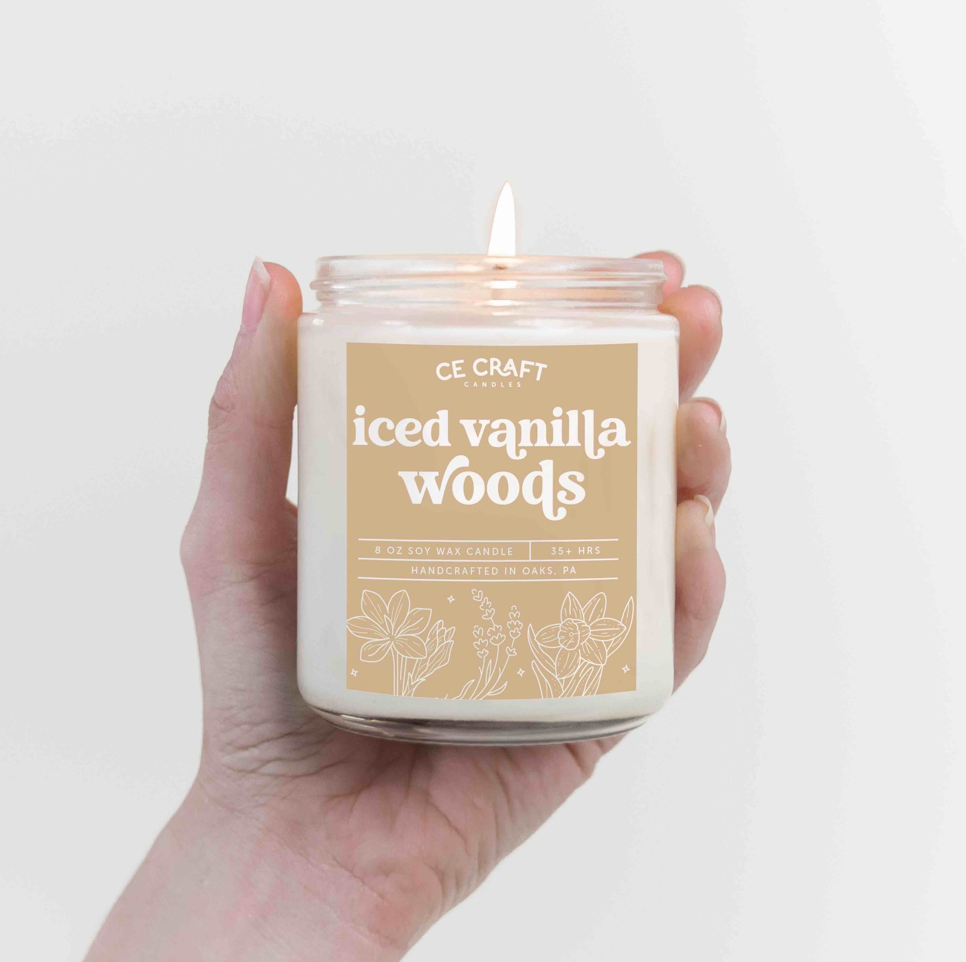 Iced Vanilla Woods Scented Candle Candles CE Craft 