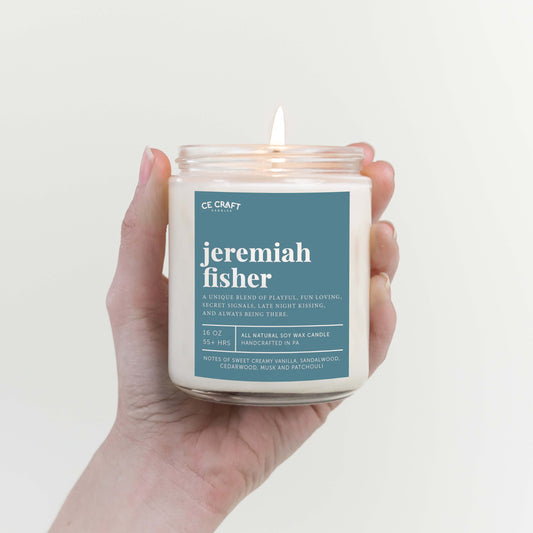 Jeremiah Fisher Scented Soy Wax Candle C & E Craft Co 