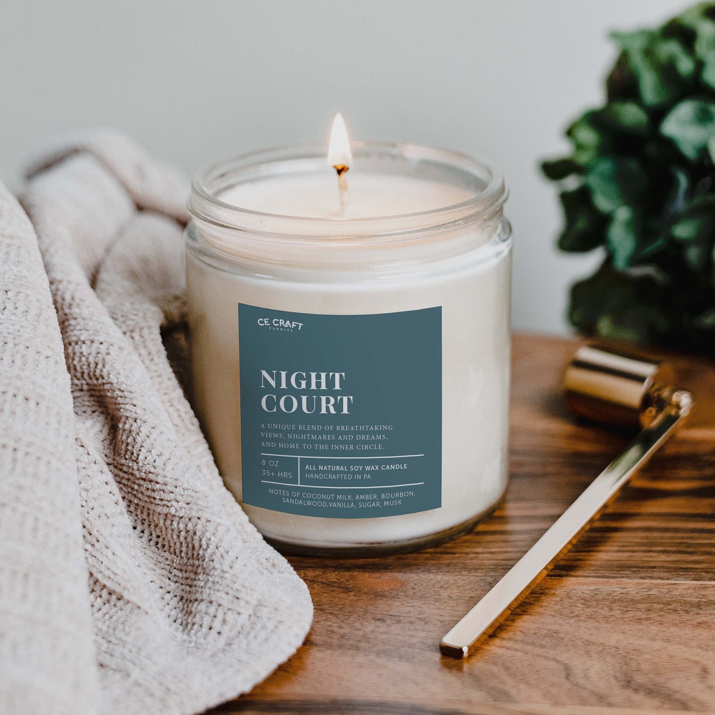 Night Court Scented Soy Wax Candle - A Court of Thrones and Roses InspireD C & E Craft Co 