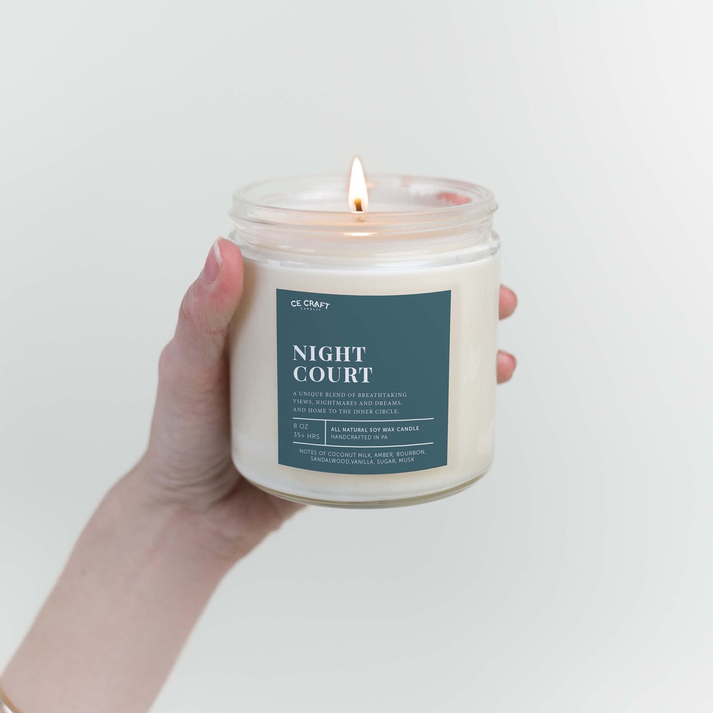 Night Court Scented Soy Wax Candle - A Court of Thrones and Roses InspireD C & E Craft Co 