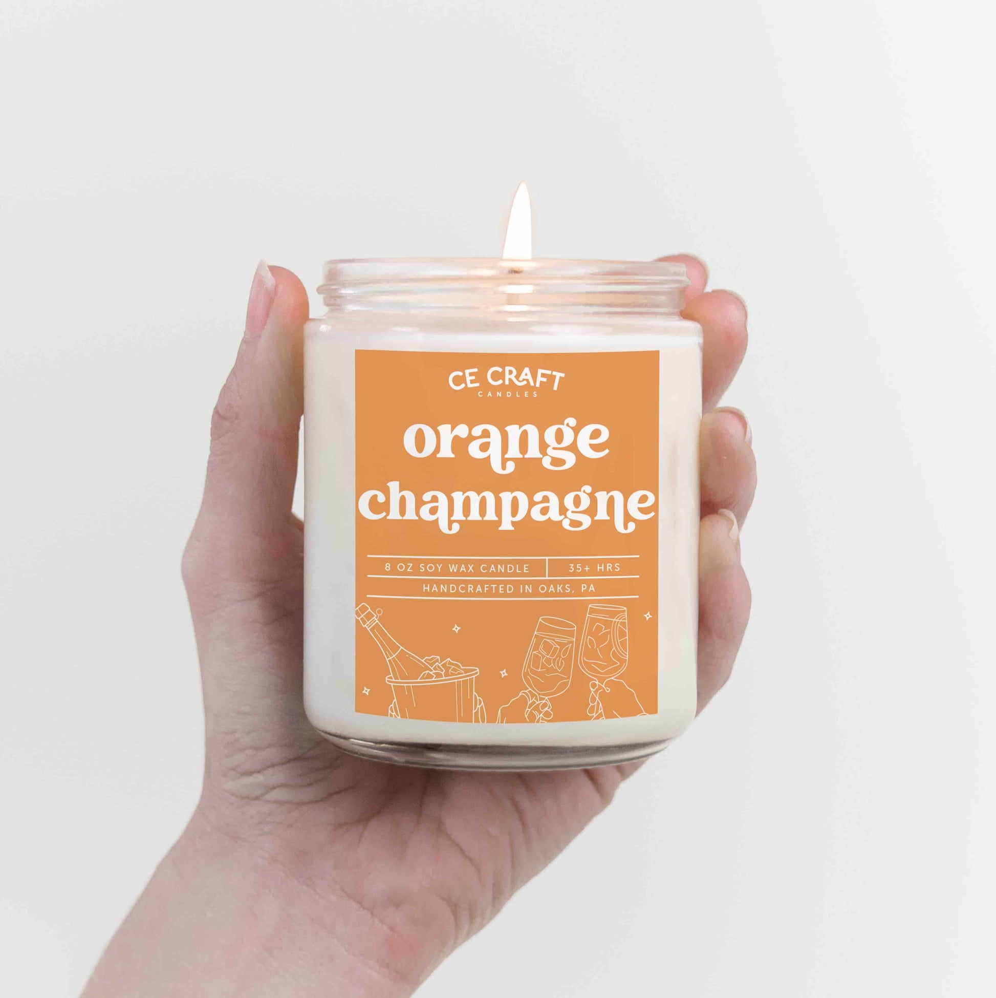 Orange Champagne Scented Candle Candles CE Craft 