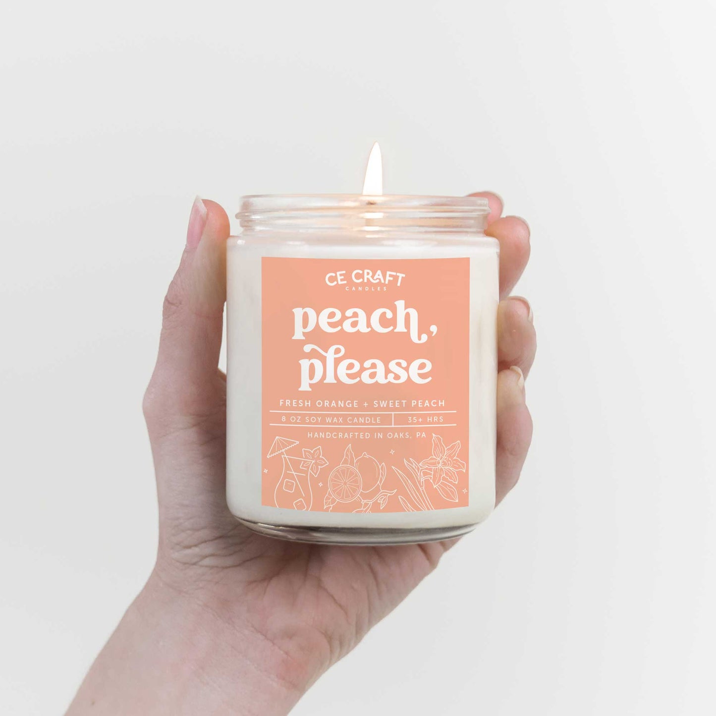 Peach Please Scented Candle Candles CE Craft 