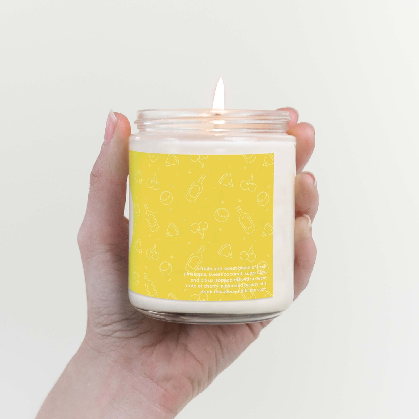 Pina Colada Cocktail Inspired Scented Candle C & E Craft Co 