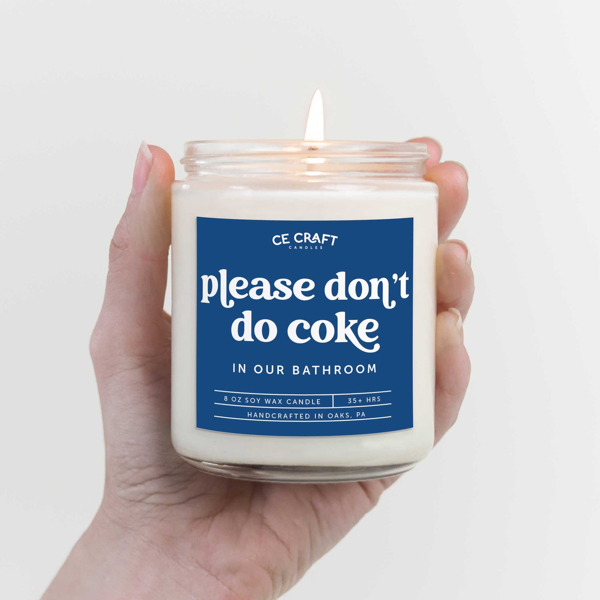 Please Don't Do Coke in Our Bathroom Candle Candles CE Craft 