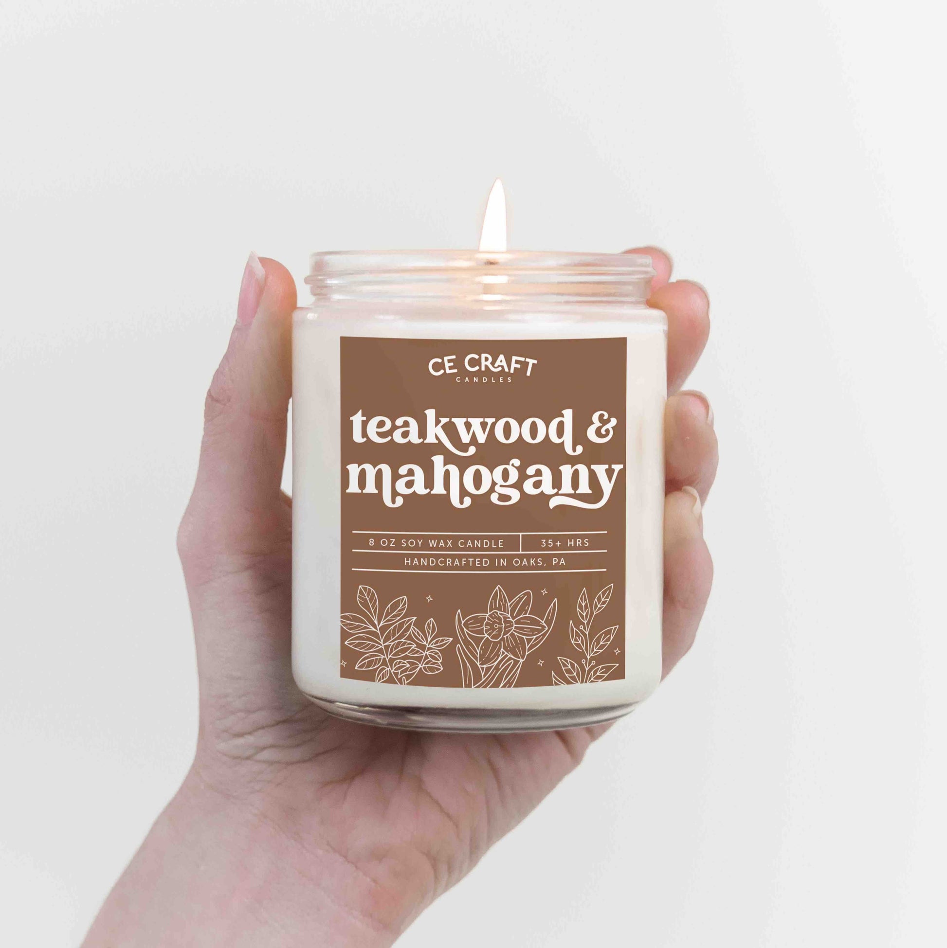 Mahogany and Teakwood Scented Candle - Large 12 oz