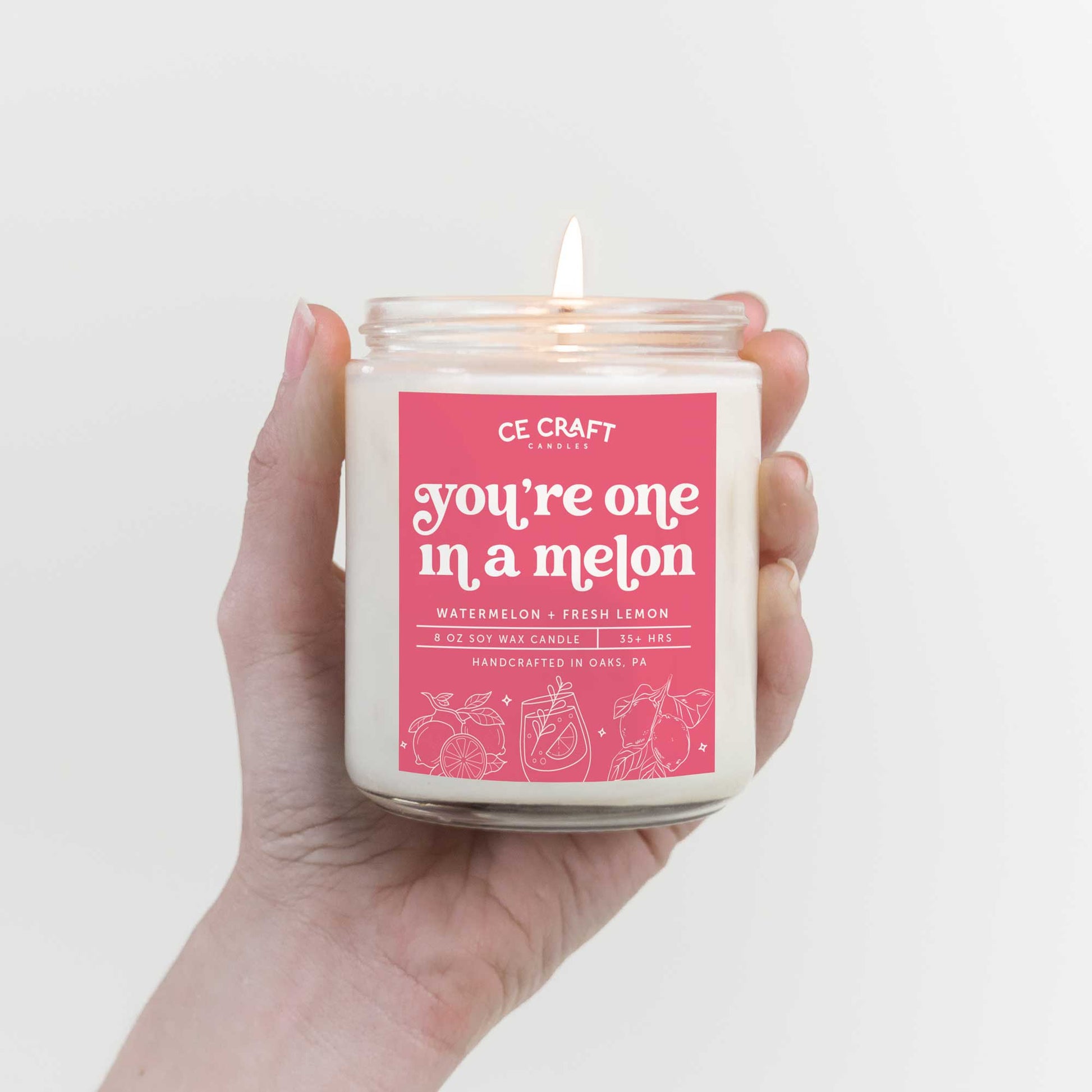 You're One in a Melon Scented Candle Candles CE Craft 